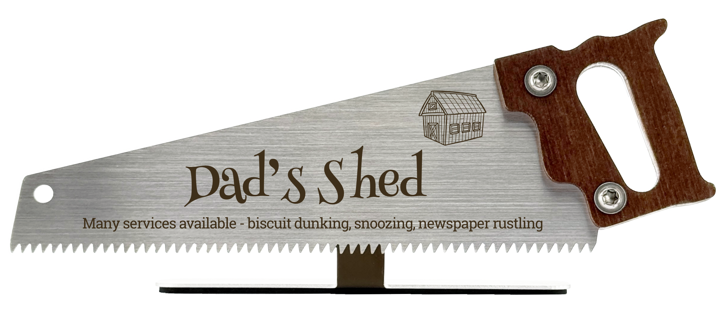 Dad's Shed personalised saw ornament