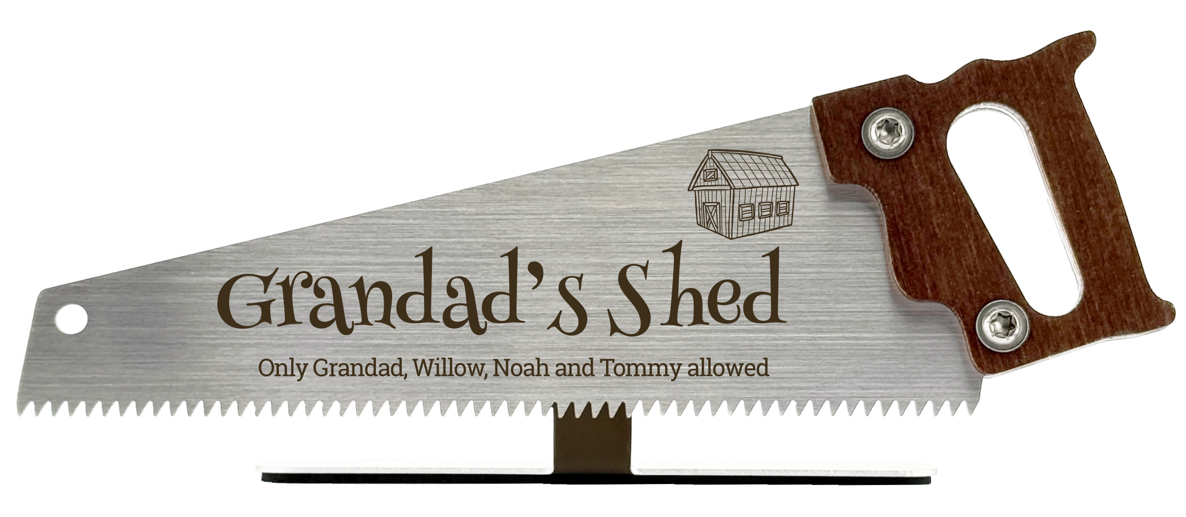 Grandad's Shed personalised saw ornament